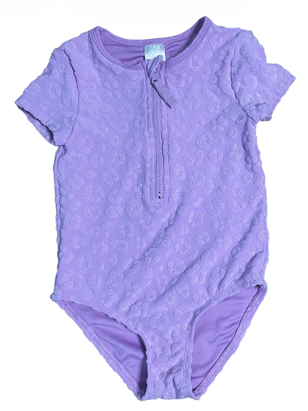 Cat & Jack Lilac Short-Sleeve One-Piece Swimsuit
